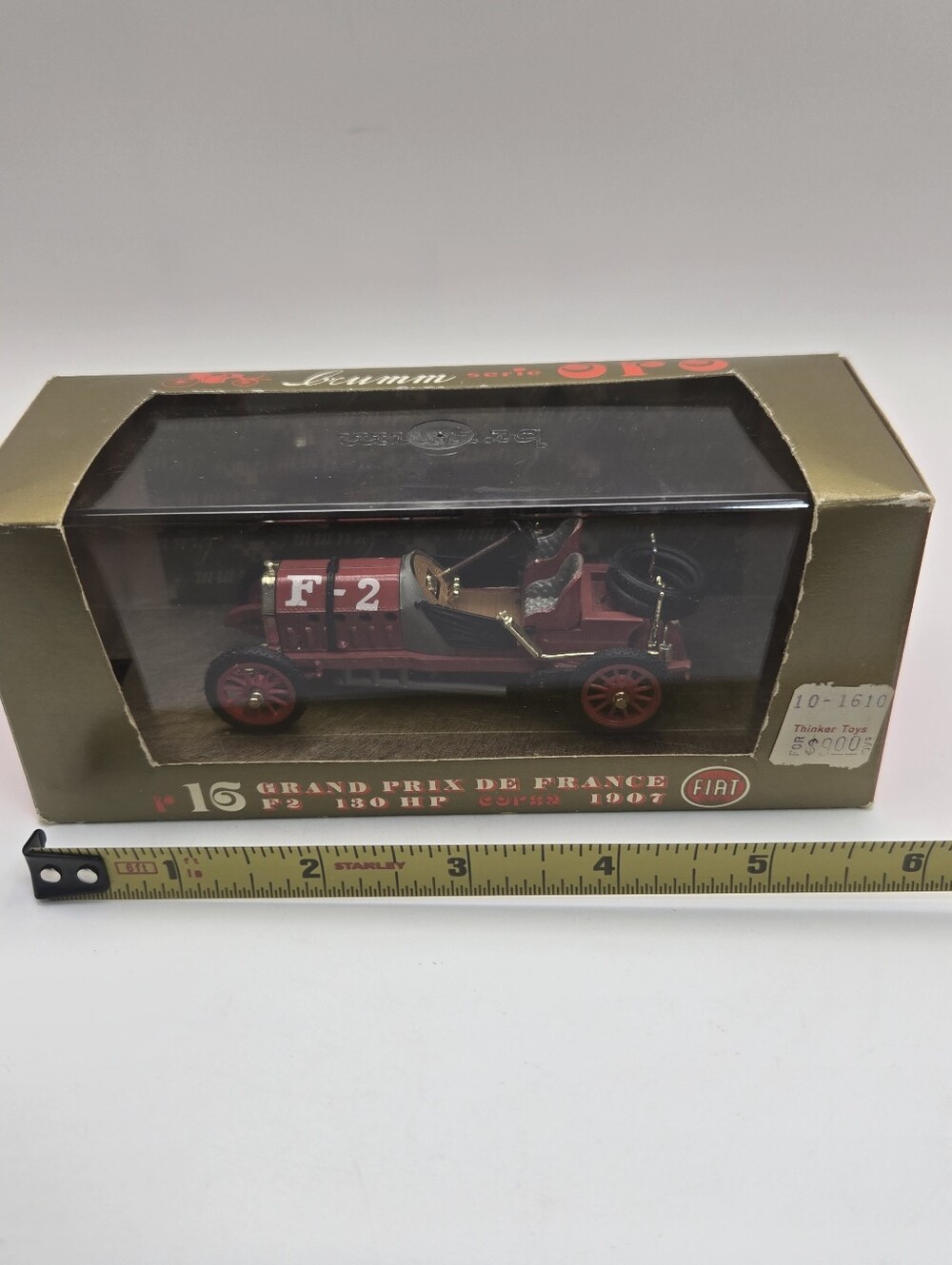 Brumm 1:43 Scale 1907 Fiat F2 130 HP Grand Prix de France (Serie Oro R16)